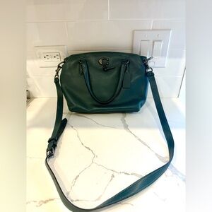 NWOT Coach Remi Pebbled Leather Sachel/Crossbody Green